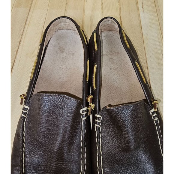 Polo Ralph Lauren Men\'s Arkley Slip On Dark Brown Leather Loafer Shoes main image 4